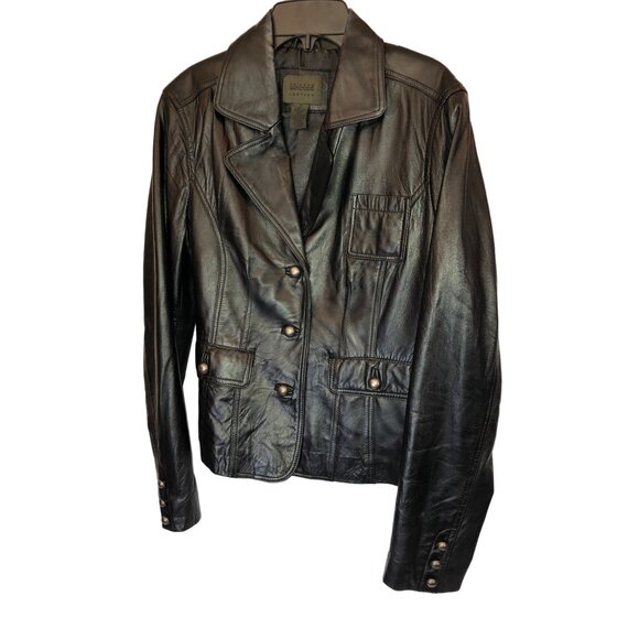 Uniform John Paul Richard Women's Black Genuine Leather Jacket Pre-Owned Size S - Picture 1 of 12